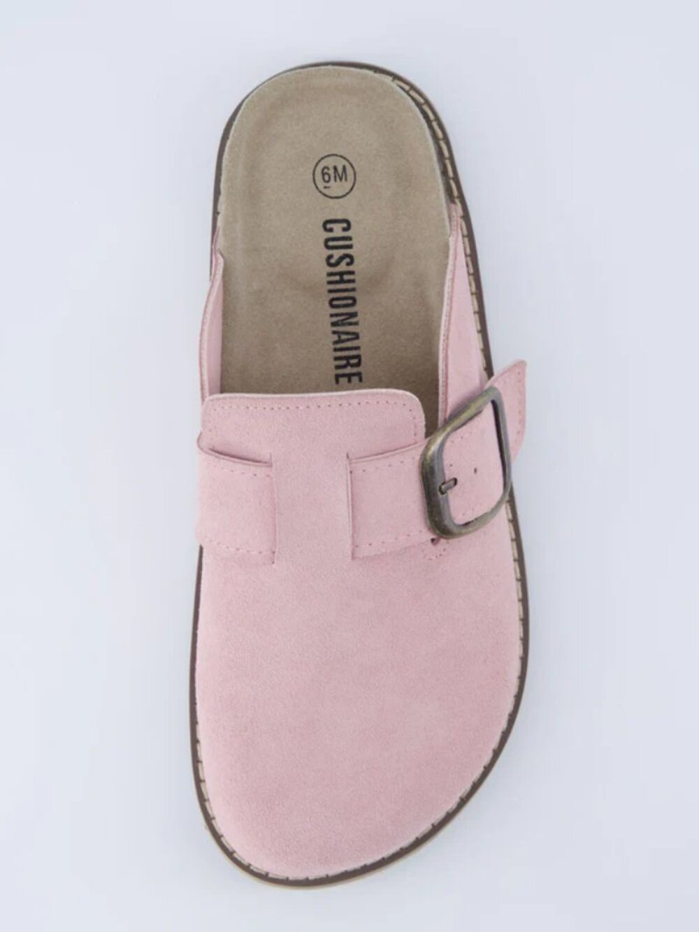 CUSHIONAIRE Suede Blain Slip On Memory Foam Footbed Mules Light Pink - Picture 9 of 10
